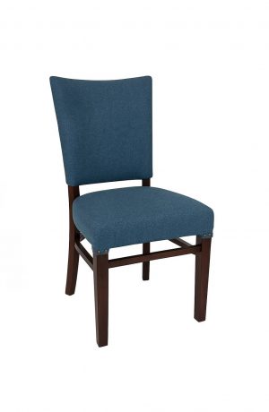 Trendler's Santos Classic Blue Fabric Dining Chair with Nailheads