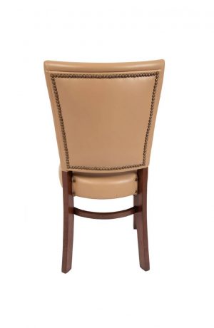 Trendler's Santos Traditional Wood Dining Chair Upholstered with Nailhead Trim - Back side with nailhead trim