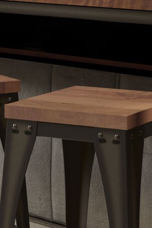 Metal and Wood Bar Stools