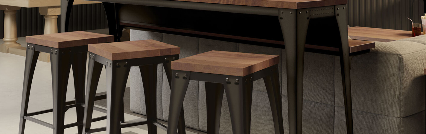 Featuring the Upright bar stools by Amisco