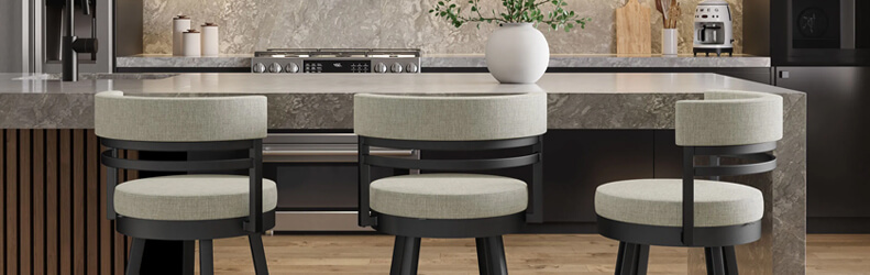 Featuring the Ronny Swivel Stools by Amisco