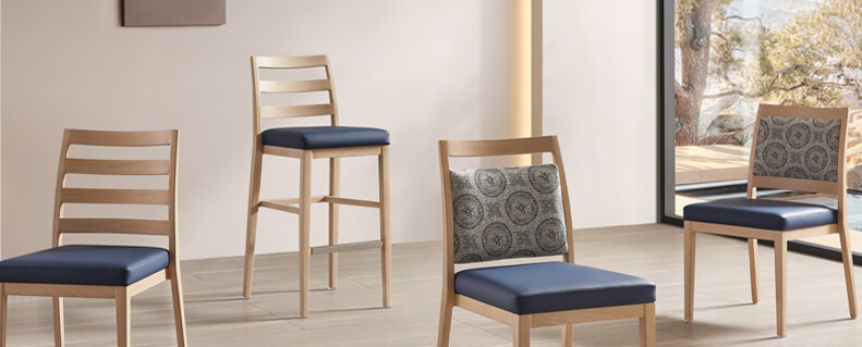 Featuring the Claire bar stools and chairs