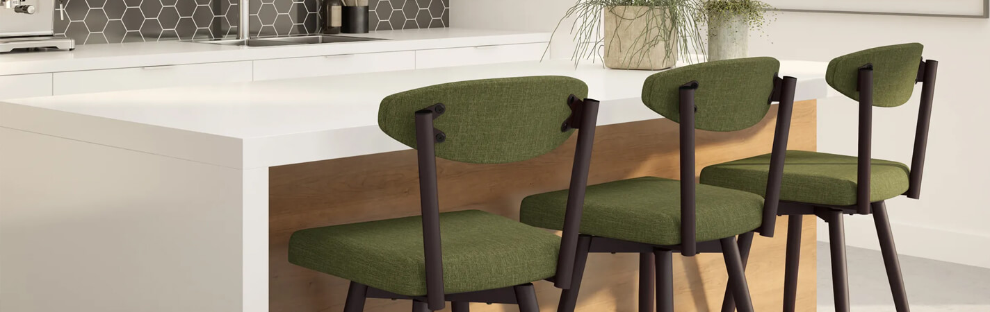 Featuring the Wilbur bar stools by Amisco