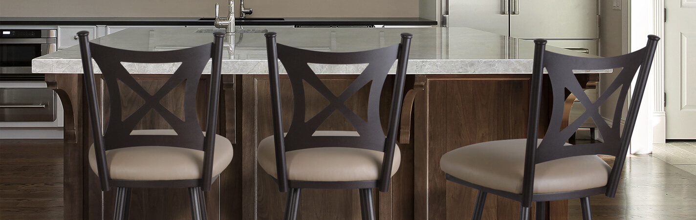 Featuring the Aramis bar stools by Trica