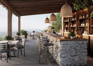 Jackie OD400 Outdoor Bar Stools and Chairs by HOLLAND