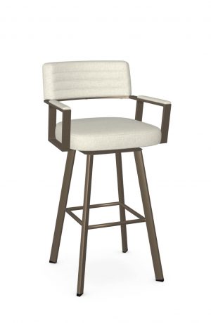 Amisco's Albert Bronze Modern Swivel Bar Stool with Arms