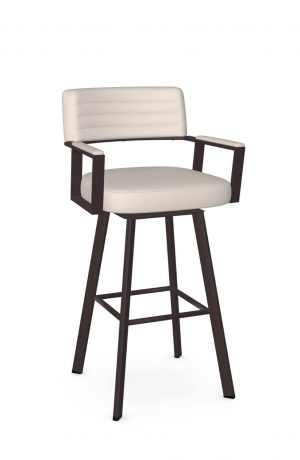 Amisco's Albert Brown Swivel Bar Stool with Padded Arms