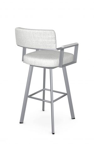 Amisco's Albert Silver Swivel Bar Stool with Arms - Back