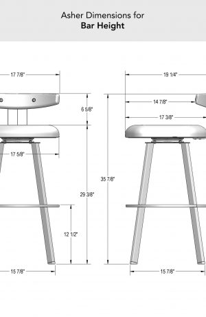 Amisco's Asher Bar Height Dimensions