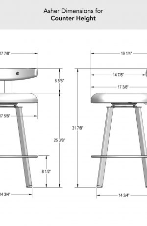 Amisco's Asher Counter Height Dimensions