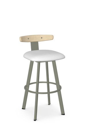 Amisco's Asher Green Swivel Bar Stool with Low Back
