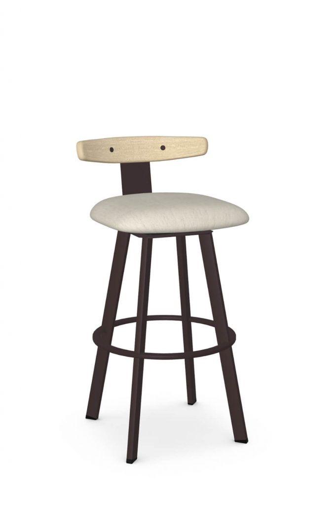 Amisco's Asher Scandinavian Kitchen Island Bar Stool with Low Back