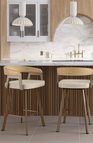 Amisco's Carmela Kitchen Island Bar Stools in Scandinavian Kitchen