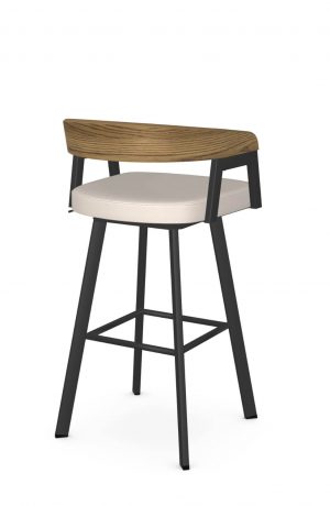 Amisco's Carmela Scandinavian Swivel Bar Stool with Curved Back - View of Back