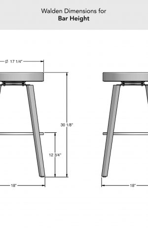Amisco's Walden Bar Height Dimensions