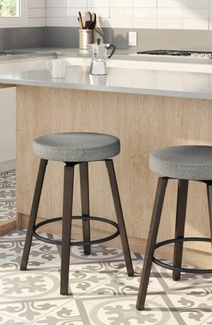 Amisco's Walden Kitchen Island Backless Bar Stools in Modern Kitchen