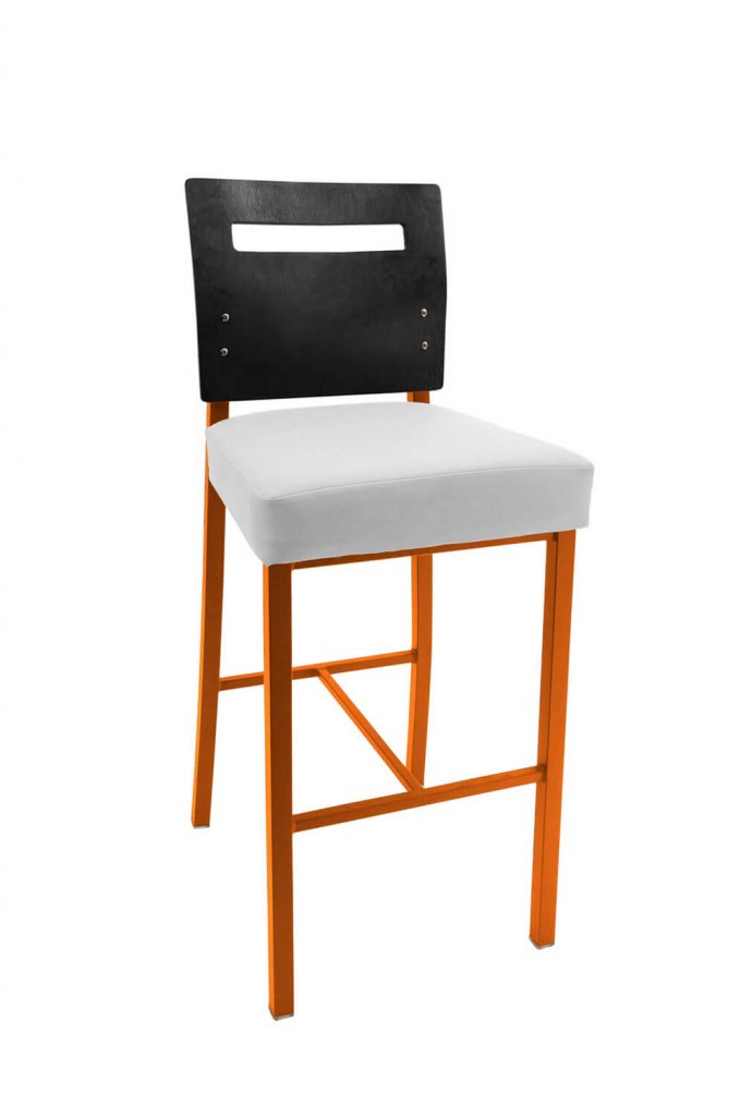Garland Orange Metal Bar Stool with Back