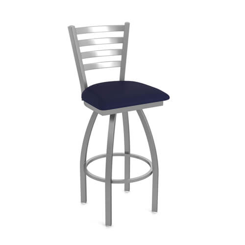 Image is showing the Jackie Outdoor Stainless Swivel Bar Stool with Ladder Back #410