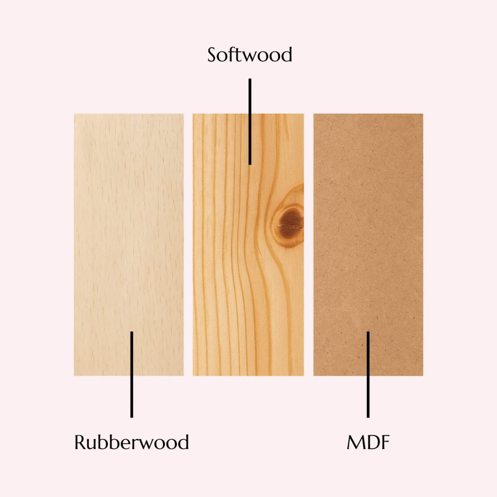 Rubberwood, Softwood, MDF