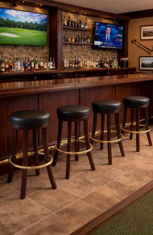 Trendler's 1108 Swivel Backless Bar Stools in a Golf Restaurant Bar