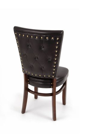 Trendler's Barbara Black Dining Chair Wood with Back Vinyl - Back View