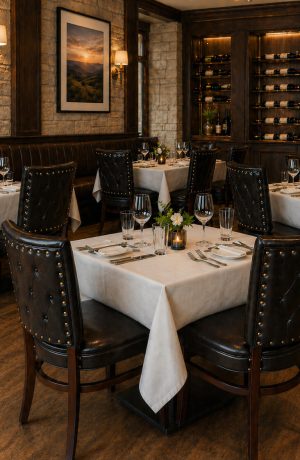 Trendler's Barbara Traditional Tufted Dining Chairs in Steakhouse Restaurant