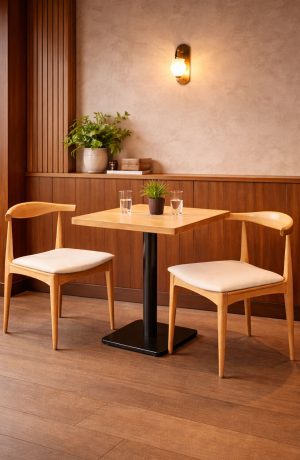 Trendler's Charlotte Mid-Century Modern Dining Chair in Beechwood in Restaurant