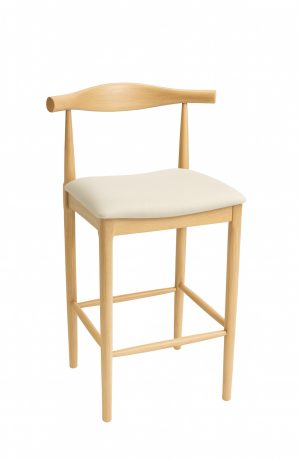 Trendler's Charlotte Mid-Century Modern Wood Bar Stool in Natural Wood Finish