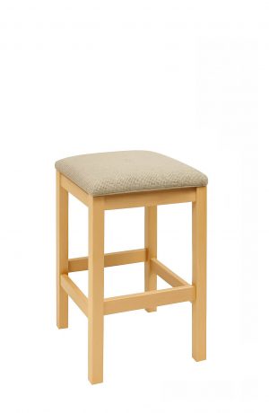 Trendler's Harris Square Backless Natural Wood Bar Stool