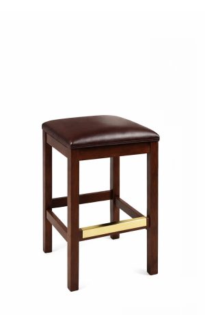 Trendler's Harrison Walnut Backless Square Bar Stool