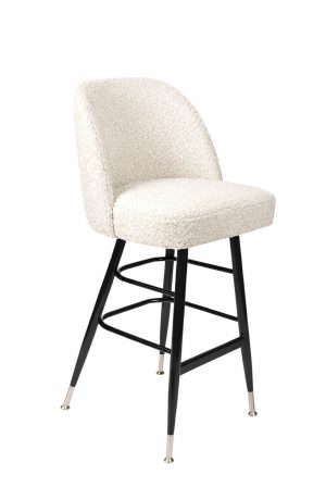 Trendler's HD Modern Black Bar Stool with Boucle Fabric