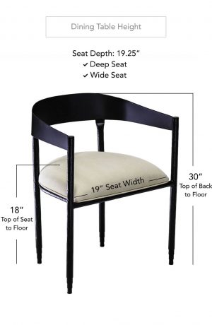Wesley Allen's Lorenzo Dining Chair Dimensions