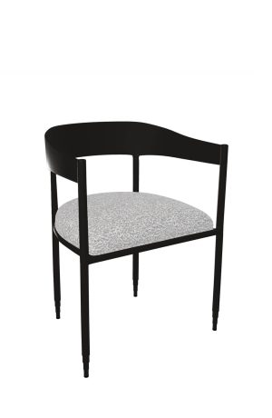Wesley Allen's Lorenzo Hammered Black Modern Dining Armchair