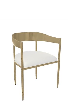 Wesley Allen's Lorenzo Hammered Brass Modern Dining Armchair