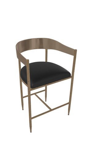 Wesley Allen's Lorenzo Hammered Copper Modern Bar Stool with Arms
