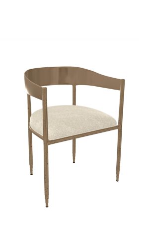 Wesley Allen's Lorenzo Hammered Copper Modern Dining Armchair