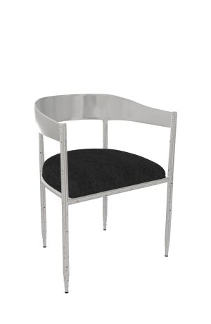 Wesley Allen's Lorenzo Hammered Silver Modern Dining Armchair