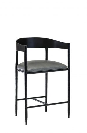 Wesley Allen's Lorenzo Modern Metal Bar Stool with Arms Low Back