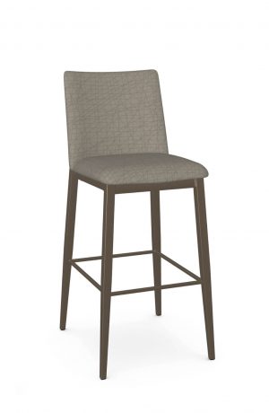 Amisco's Charlotte Bronze Modern Bar Stool with Geometric Fabric