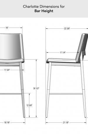 Amisco's Charlotte Dimensions for Bar Height