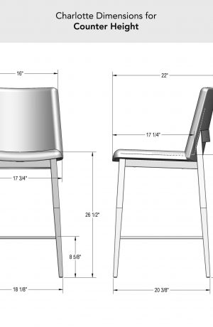 Amisco's Charlotte Dimensions for Counter Height