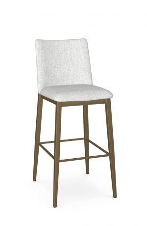 Amisco's Charlotte Gold Modern Bar Stool with Gray Fabric