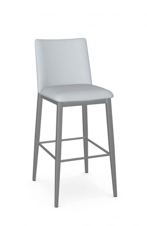 Amisco's Charlotte Silver Modern Barstool with Blue Vinyl
