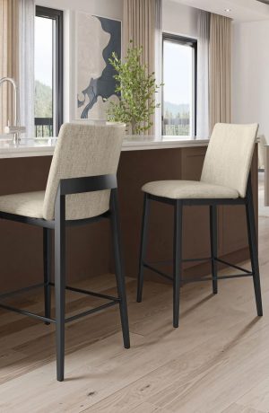 Amisco's Charlotte Modern Bar Stools with Backs in Kitchen