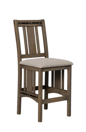 Aspen Chesapeake Oak Wood Bar Stool with Back