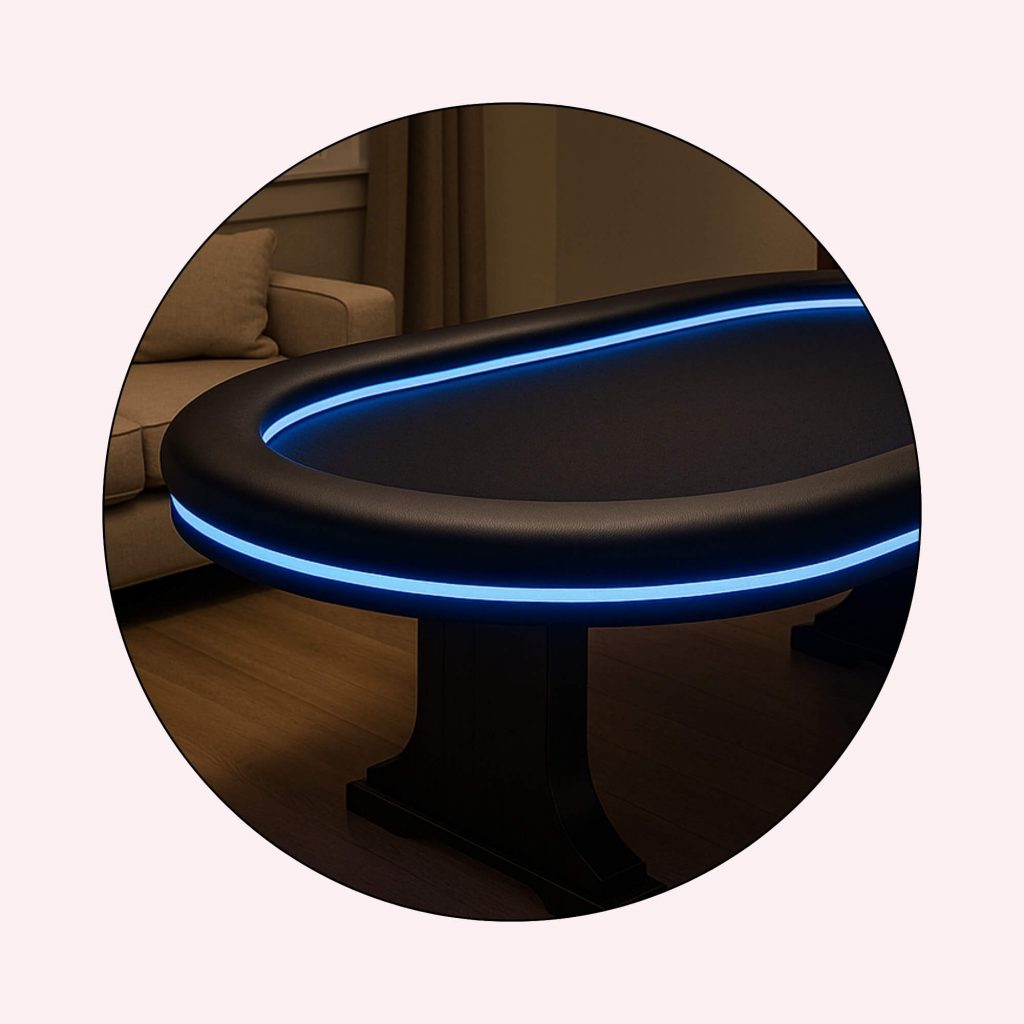 Built in Light LEDs Custom Poker Table