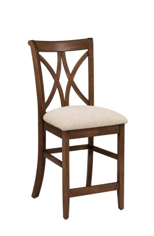 Hanna Brown Maple Wood Bar Stool with Cross Back