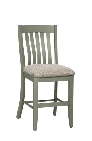 Light Green Wood Bar Stool with Back - Amish Made - Bradford Bar Stool