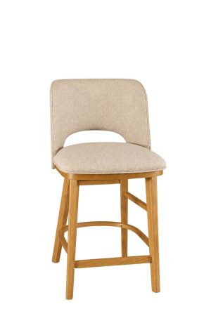 Modern Natural Honey Oak Bar Stool Upholstered Simply Amish Broadway