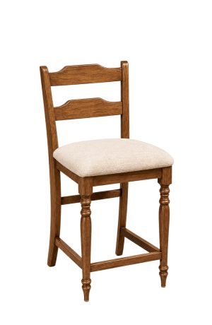 Rachel Brown Oak Wood Bar Stool with Ladder Back - Michaels